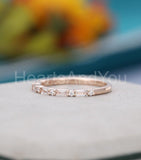 0.3ct Baguette Cut Simulated Diamond Minimalist Wedding Band 14k RoseGold Plated
