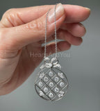 1ct Round Cut Moissanite Dangling Knot Pendant with Chain 14k White Gold Plated