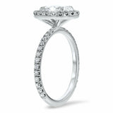 2.5ct Engagement Ring Oval Diamond Halo Solitaire with Accent 14k WhiteGold Over