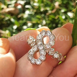2.2ct Round Cut Moissanite Infinity Love Engagement Ring 14k White Gold Plated