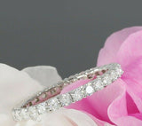 2.5ct Round Cut VVS1 Diamond Eternity Wedding Ring Band 18k White Gold Finish