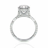 3Ct Round Brilliant Diamond Iced Solitaire Engagement Ring 18K White Gold Finish