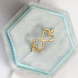 0.5ct Round Cut Moissanite Infinity Love Engagement Ring 14k Yellow Gold Plated