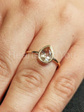 1ct Pear Cut Simulated Morganite Bezel Set Solitaire Ring 14k Yellow Gold Plated