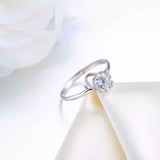 1ct Round Cut Diamond Petite Solitaire Engagement Ring 18k White Gold Finish