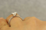 3.5Ct Princess Cut Diamond Engagement Ring 14K White Gold Finish Round Accents