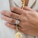 0.3ct Asscher Cut Simulated Diamond Antique-Inspired Ring 14k Yellow Gold Plated