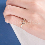 1ct Pear Cut Simulated Morganite Three Stone Engagement Ring 14k Gold Plated