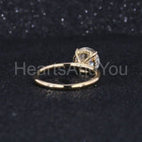 0.45ct Round Cut Moissanite Hidden Halo Solitaire Ring 14k Yellow Gold Plated