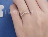 0.5ct Marquise Cut Simulated Diamond Curved Wedding Band 14k Rose Gold Plated