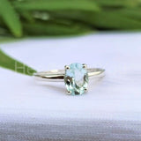 0.5ct Oval Cut Simulated Red Aquamarine Solitaire Ring 14k White Gold Plated