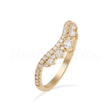 0.5ct Round Cut Moissanite Curved Stacking Wedding Band 14K Yellow Gold Plated
