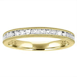 1.2ct Princess Diamond Wedding Band 14k White Gold Finish Milgrain Half Eternity