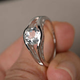 Split Shank Promise Engagement Ring 1ct Round Cut Diamond 14k White Gold Finish