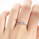 1.1ct Round Cut Diamond Solitaire with Accent Engagement Ring 14k Rose Gold Over