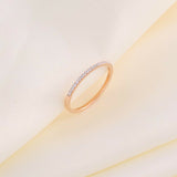 0.15ct Round Cut Diamond Wedding Band Stackable Half Eternity 14k Rose Gold Over