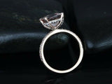 1ct Cushion Cut Morganite Solitaire Engagement Ring 14k White Gold Finish