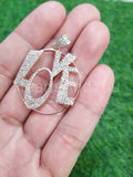 2ct Round Cut Moissanite Love Valentine Pendant 14k Rose Gold Plated NO CHAIN