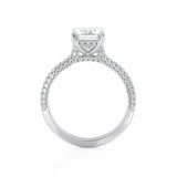 5Ct Emerald Cut Diamond Solitaire Ring 14K White Gold Finish Iced Cluster Accent