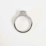 2ct Round Blue Aquamarine Diamond Accent with Solitaire Ring 14k White Gold Over