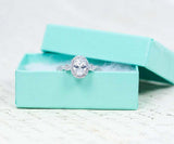 2ct Oval Cut Diamond Engagement Ring Halo 14k White Gold Over with Round Accents