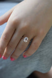 2.5ct Oval Cut Peach Morganite Fleur De Lis Engagement Ring 14k Rose Gold Finish