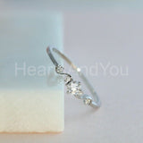 0.5ct Round Cut Moissanite Swirl Minimalist Engagement Ring 14k WhiteGold Plated