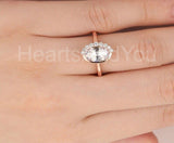 1ct Round Cut Simulated Morganite Crown Minimalist Ring 14k Rose Gold Plated