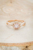 2ct Round Cut Simulated Peach Morganite Infinity Halo Ring 14k Rose Gold Plated