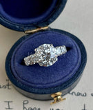 2.35ct Round Cut Moissanite Solitaire with Accents Ring 14k Yellow Gold Plated
