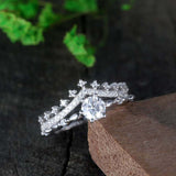 2ct Engagement Ring Round Cut Diamond Princess Crown Design 14k WhiteGold Finish