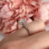 0.55ct Round Cut Moissanite Solitaire Engagement Ring 14k White Gold Plated