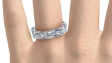 3ct Asscher Diamond Eternity Anniversary Wedding Ring Band 14k White Gold Finish