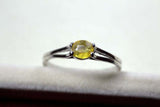 0.4ct Engagement Ring Oval Cut Yellow Sapphire Split Shank 14k White Gold Finish