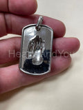 1ct Round Cut Moissanite Praying Hands Pendant 14k White Gold Plated NO CHAIN