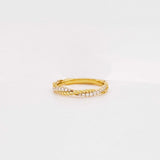 0.2ct Round Cut Moissanite Cross Braided Wedding Band 14k Yellow Gold Plated