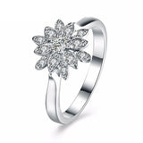 2.3ct Round Cut Diamond Engagement Ring 14k White Gold Finish Flower Solitaire