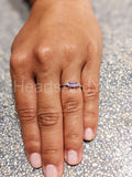 0.5ct Baguette Cut Simulated Purple Amethyst Trilogy Ring 14k White Gold Plated