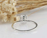 2ct Emerald Diamond Engagement Ring Halo 14k White Gold Finish with Round Accent