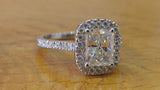 2.5ct Radiant Cut VVS1 Diamond Halo Promise Engagement Ring 14k WhiteGold Finish