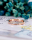 0.5ct Round Cut Moissanite Channel Set Women Wedding Band 14k Rose Gold Plated