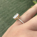 2ct Radiant Diamond Solitaire Style Propose Engagement Ring 14k Yellow Gold Over