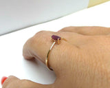 0.5ct Engagement Ring Marquise Cut Ruby Solitaire Minimalist 14k YellowGold Over
