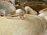 2.5ct Engagement Ring Oval Cut Peach Morganite Solitaire 14k Yellow Gold Finish