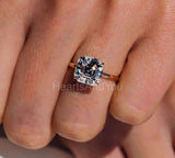 2.2ct Asscher Cut Simulated Diamond Solitaire Wedding Ring 14k White Gold Plated