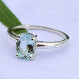 0.5ct Oval Cut Simulated Red Aquamarine Solitaire Ring 14k White Gold Plated
