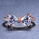 2ct Trillion Cut Diamond Engagement Ring 14k Rose Gold Finish Bow Knot Design