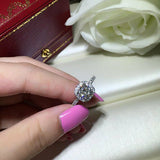 2.5ct Round Cut VVS1D Diamond Halo Engagement Ring 14k White Gold Finish