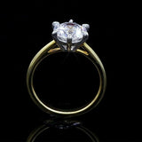 1Ct Round Cut Diamond Classic Proposal Women Solitaire Ring 14K Dual Gold Finish