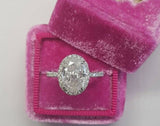 2ct Oval Cut VVS1 Diamond Womens Halo Engagement Ring 14k Rose Gold Finish